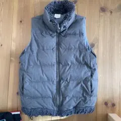 45rpmフリース付きグレーのダウンベスト