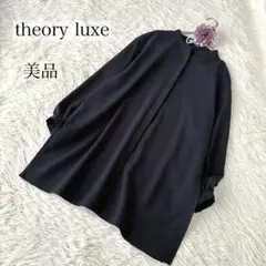 極美品 セオリー リュクス シアー ドット ブラウス バンドカラー