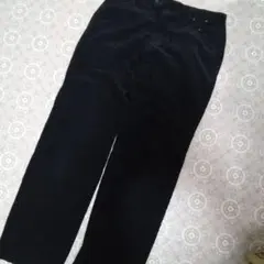 ブラック コーデュロイ ストレートレッグパンツ