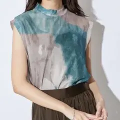 【着用少】ルイスファム マーブルプリントメッシュタンクトップLui's