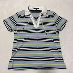 【美品】バーバリー レースアップ Tシャツ ポロシャツ ボーダー ギャル y2kのサムネイル