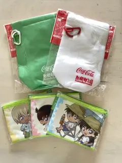 夏のお出かけセット♫ コカコーラ 保冷ボトルホルダー コナンタオル計5点のサムネイル