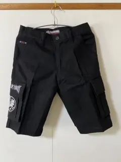 ブラックカーゴパンツ 複数ポケット付き