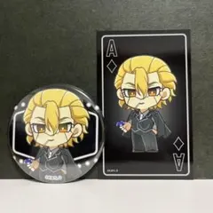 プリンセスカフェ　Dr.STONE カジノディーラー　缶バッジ　カード　スタン