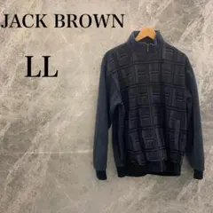 【美品】JACK BROWN ジャックブラウン フリース ジャケット メンズ 紺