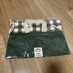 HOODIE 巾着・体操着袋 グリーン・ホワイトチェック