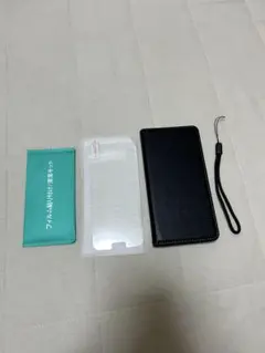 ガラスフィルム付　らくらくスマートフォン F-53e 手帳型ケース 黒のサムネイル