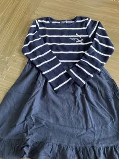 べべ　ボーダーワンピース 140