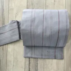紬 名古屋帯 無地 お召納戸色 正絹 - メルカリ