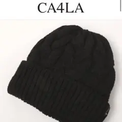 CA4LA ケーブル編み ブラックニット帽　メンズ