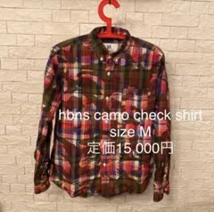 希少/hbns 迷彩チェックシャツ✳︎✳︎