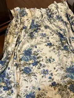 ローラアシュレイ★ストライプ 未使用カーテン 1枚 幅128×丈93㎝ ヒーチャム ストライプ/防炎/UVカット/花粉キャッチ/洗える