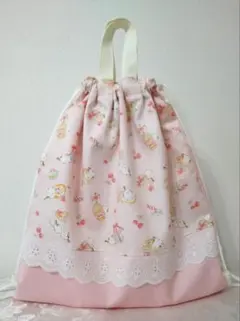 シマエナガ　ナップサック11　体操服袋　お着替え袋　大きめ　レース