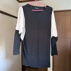 CECIL McBEE 配色トップス 長袖 リブ素材