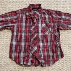 COMME CA ISM 赤 チェック 長袖シャツ