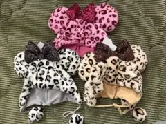 新品未使用タグ付】ディズニー　ファンキャップ　ミニー　ヒョウ柄3色セット　TDR