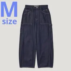 rohk バレルレッグペインタージーンズ　新品未使用　Mサイズ　ネイビー　GU