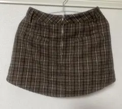 GYDA チェック柄 ミニスカート ブラウン系