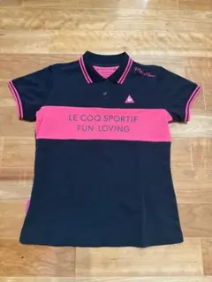 le coq sportif ゴルフシャツ Lサイズ ブラック×ピンク　L 美品