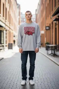 【DELTA】ARKANSAS 長袖 グレー XLサイズ 古着　海外