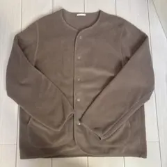 GU ブラウン フリース　ジャケット　カーディガン メンズS レディースM