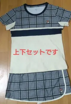 FILA テニスウェア　セットアップ　チェック柄 Lサイズ