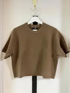 新品タグ付き UNIQLO ミラノリブセーター半袖M