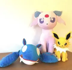 ポケットモンスター　もふぐっとぬいぐるみ　カイオーガ　サンダース　エーフィ