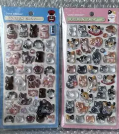 クーリア　ボンボンドロップシール 　和柄　日本犬　猫　2点セット　新品　正規品