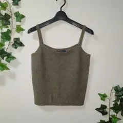 ラルフローレン RL オリーブグリーン ニットキャミソール L カシミヤ✕毛のサムネイル