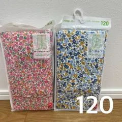 120 ユニクロ レギンス10分丈2点セット レギュラーフィット 花柄