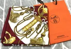 美品☆HERMES エルメス☆シルク スカーフ ソード&チェーン ボルドー