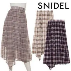 ！セール！snidel チェックランダムプリーツロングスカート