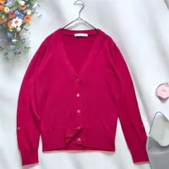 《LINK IT ALL》 Vネックサマーカーディガン 38 ピンク 薄手のサムネイル
