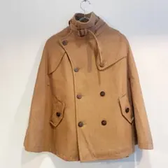 ポンチョ　コート　アウター　美品　キャメル