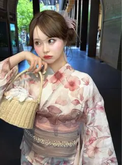 新品 グレイルGRL ぼかし花柄浴衣 豪華5点セット - メルカリ