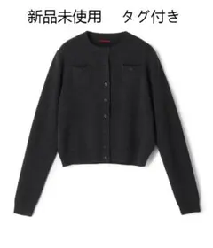 CABaN コットンカシミヤ クルーネックカーディガン チャコールグレー