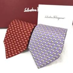M03/028 サルヴァトーレフェラガモ 伊藤園 シルクネクタイ 2本セット