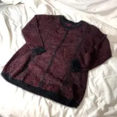 起毛ニット/赤/長袖/ロングスリーブ／韓国製/ノーブランド