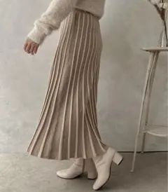 SALE【apres jour clair】デザインニットロングスカートのサムネイル