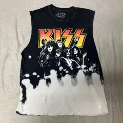 KISS キッス バンドTシャツ ノースリーブ カットオフ ブリーチ加工 Sのサムネイル