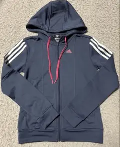 adidas★ネイビー フード付きパーカー