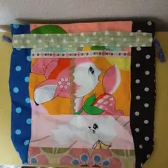 ハンドメイド　昭和レトロ　動物柄　巾着袋