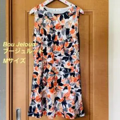 【美品】Bou Jeloud フラワープリント ノースリーブワンピース Mサイズ