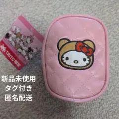 【新品未使用】TAITO限定 ハローキティ キルト刺繍ポーチ クマキティ ピンク