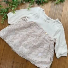 petit main プティマイン90女の子 チュニック　長袖Tシャツ