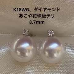 希少！！K18YG天然色 ナチュラルゴール白蝶芥子（ケシ）チェーンピアス 