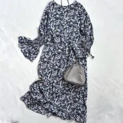 極美品 2.53万 イエナ フラワー ティアードワンピース ロング華やか