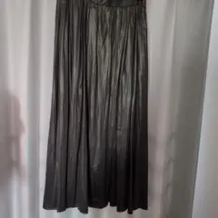 コムサイズム　カーキ プリーツロングスカート