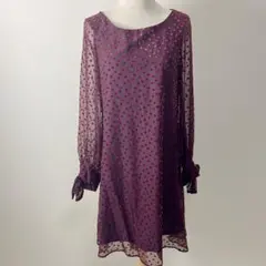 Taylor テイラー ゆったり着用＆体系カバー リボン袖 シフトドレス